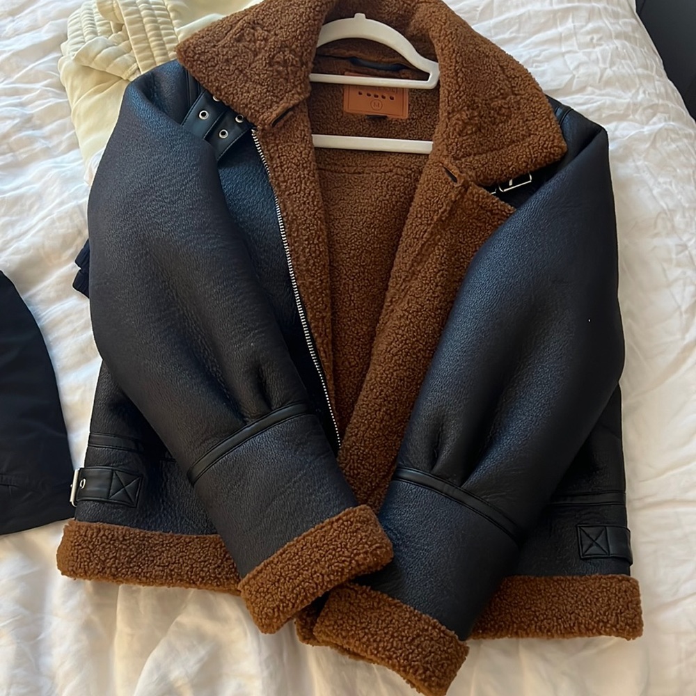 BLANKNYC Sherpa moto jacket